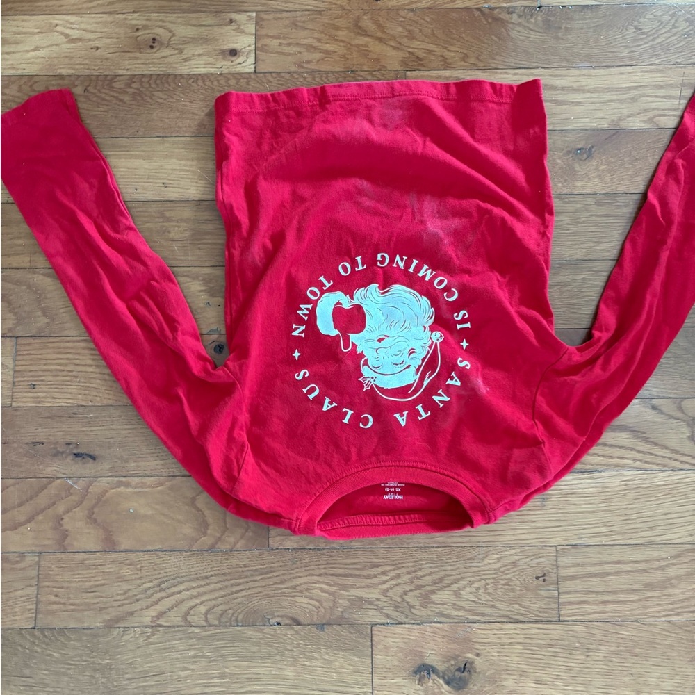 Santa Claus Red Kids Long Sleeve Shirt